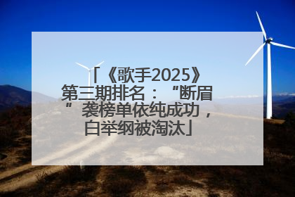 《歌手2025》第三期排名：“断眉”袭榜单依纯成功，白举纲被淘汰