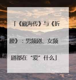 《藏海传》与《折腰》：男频剧、女频剧都在“爱”什么