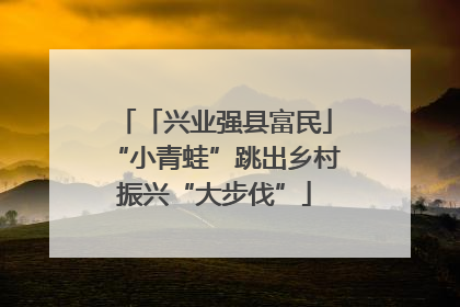 「兴业强县富民」“小青蛙”跳出乡村振兴“大步伐”