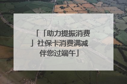 「助力提振消费」社保卡消费满减伴您过端午