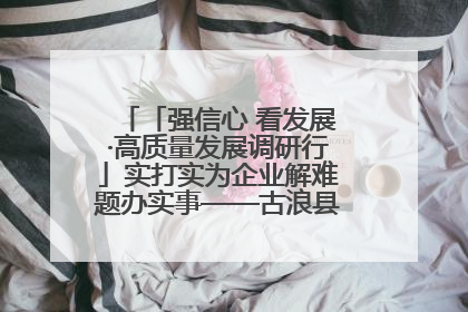 「强信心 看发展·高质量发展调研行」实打实为企业解难题办实事——古浪县优化营商环境助力企业高质量发展见闻