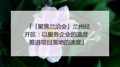 「聚焦兰洽会」兰州经开区：以服务企业的温度推进项目落地的速度