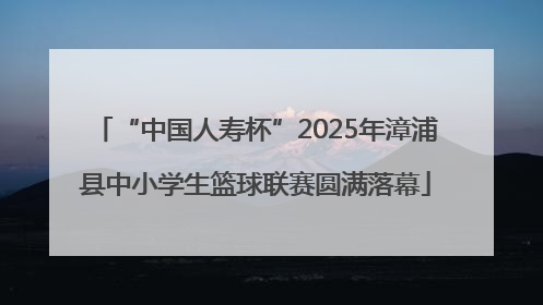 “中国人寿杯”2025年漳浦县中小学生篮球联赛圆满落幕