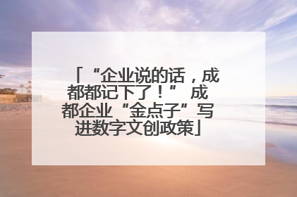 “企业说的话，成都都记下了！” 成都企业“金点子”写进数字文创政策