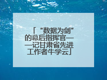 “数据为剑”的幕后指挥官——记甘肃省先进工作者牛学云
