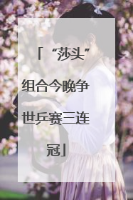 “莎头”组合今晚争世乒赛三连冠