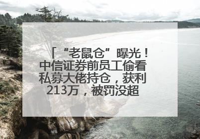 “老鼠仓”曝光！中信证券前员工偷看私募大佬持仓，获利213万，被罚没超426万