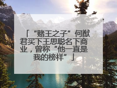 “赌王之子”何猷君买下王思聪名下商业，曾称“他一直是我的榜样”