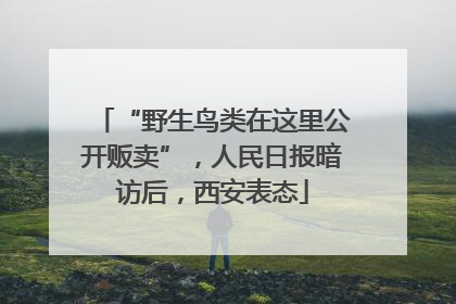 “野生鸟类在这里公开贩卖”，人民日报暗访后，西安表态