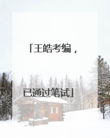 王皓考编，已通过笔试