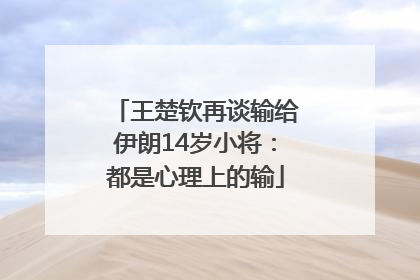 王楚钦再谈输给伊朗14岁小将：都是心理上的输
