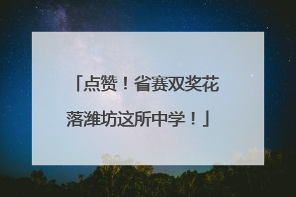 点赞！省赛双奖花落潍坊这所中学！