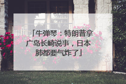 牛弹琴：特朗普拿广岛长崎说事，日本肺都要气炸了