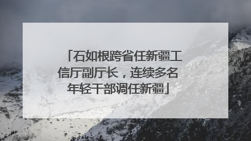 石如根跨省任新疆工信厅副厅长，连续多名年轻干部调任新疆