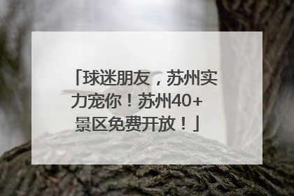 球迷朋友，苏州实力宠你！苏州40+景区免费开放！
