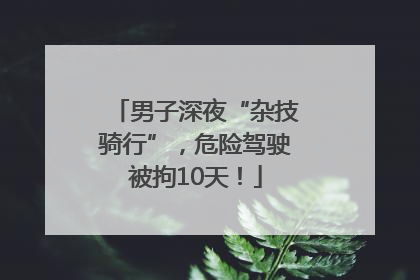 男子深夜“杂技骑行”，危险驾驶被拘10天！