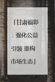 甘肃福彩：强化公益引领 重构市场生态