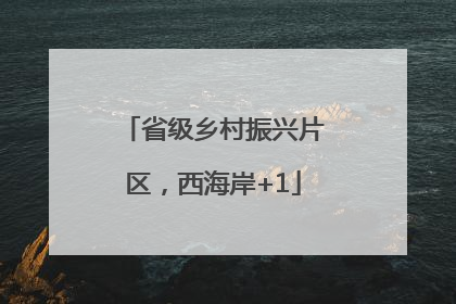 省级乡村振兴片区，西海岸+1