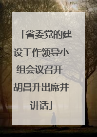 省委党的建设工作领导小组会议召开 胡昌升出席并讲话
