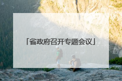 省政府召开专题会议