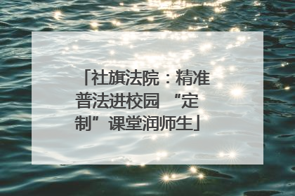 社旗法院：精准普法进校园 “定制”课堂润师生