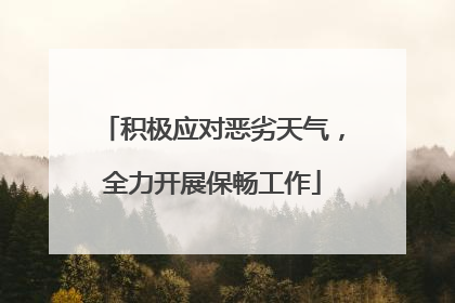 积极应对恶劣天气，全力开展保畅工作