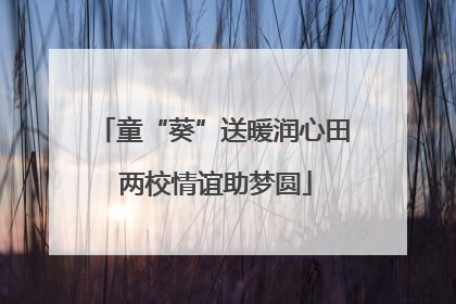 童“葵”送暖润心田 两校情谊助梦圆