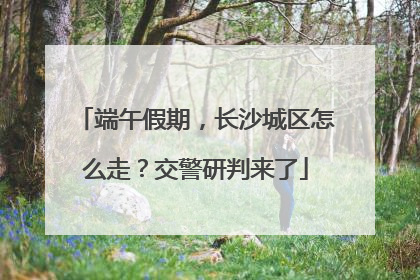 端午假期，长沙城区怎么走？交警研判来了
