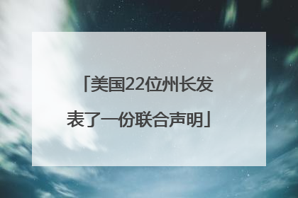 美国22位州长发表了一份联合声明