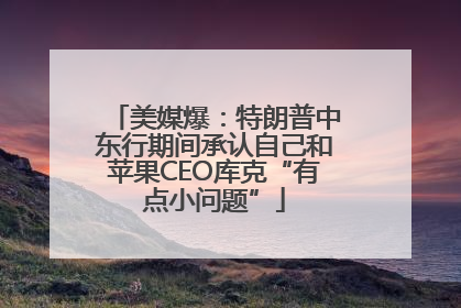 美媒爆：特朗普中东行期间承认自己和苹果CEO库克“有点小问题”