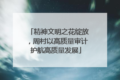 精神文明之花绽放，周村以高质量审计护航高质量发展