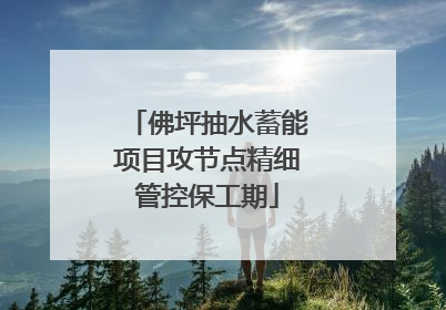 佛坪抽水蓄能项目攻节点精细管控保工期