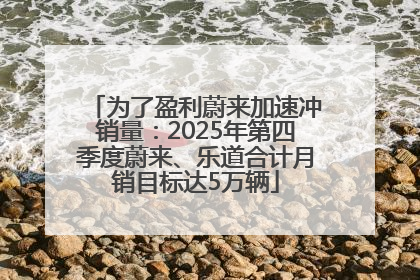 为了盈利蔚来加速冲销量：2025年第四季度蔚来、乐道合计月销目标达5万辆