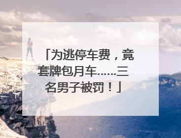 为逃停车费，竟套牌包月车……三名男子被罚！