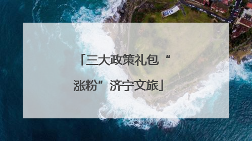 三大政策礼包“涨粉”济宁文旅