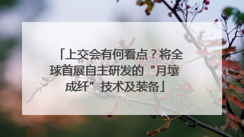 上交会有何看点？将全球首展自主研发的“月壤成纤”技术及装备