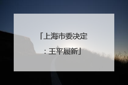 上海市委决定：王平履新