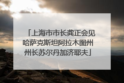 上海市市长龚正会见哈萨克斯坦阿拉木图州州长苏尔丹加济耶夫
