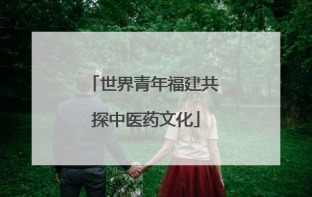世界青年福建共探中医药文化