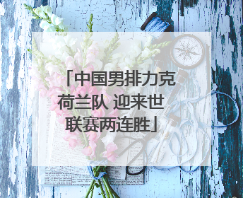 中国男排力克荷兰队 迎来世联赛两连胜