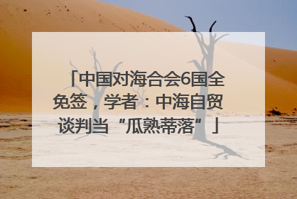 中国对海合会6国全免签，学者：中海自贸谈判当“瓜熟蒂落”