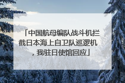 中国航母编队战斗机拦截日本海上自卫队巡逻机，我驻日使馆回应
