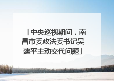 中央巡视期间，南昌市委政法委书记吴建平主动交代问题