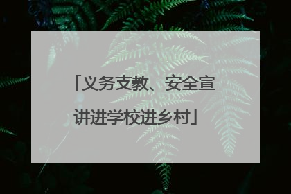 义务支教、安全宣讲进学校进乡村