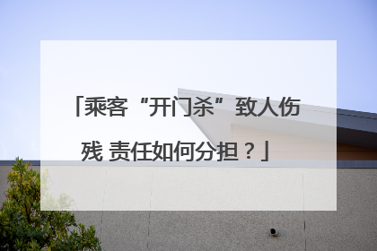 乘客“开门杀”致人伤残 责任如何分担？