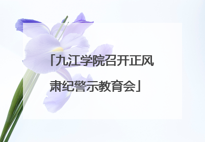 九江学院召开正风肃纪警示教育会