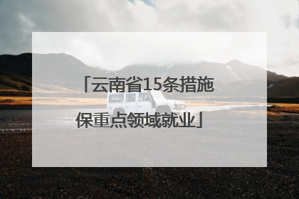 云南省15条措施保重点领域就业