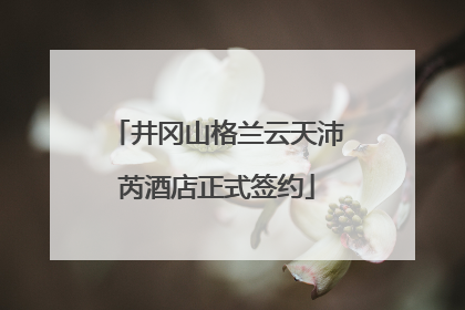 井冈山格兰云天沛芮酒店正式签约