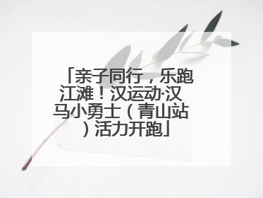 亲子同行，乐跑江滩！汉运动·汉马小勇士（青山站）活力开跑