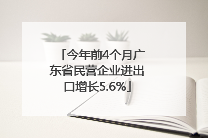 今年前4个月广东省民营企业进出口增长5.6%